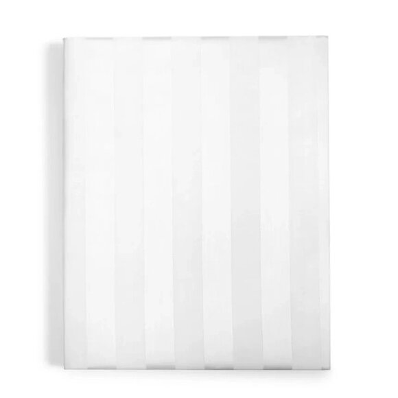 Charter Club 550TC Stripe Cotton 18in Fitted Sheet Full White $60 MSRP - Picture 3 of 3